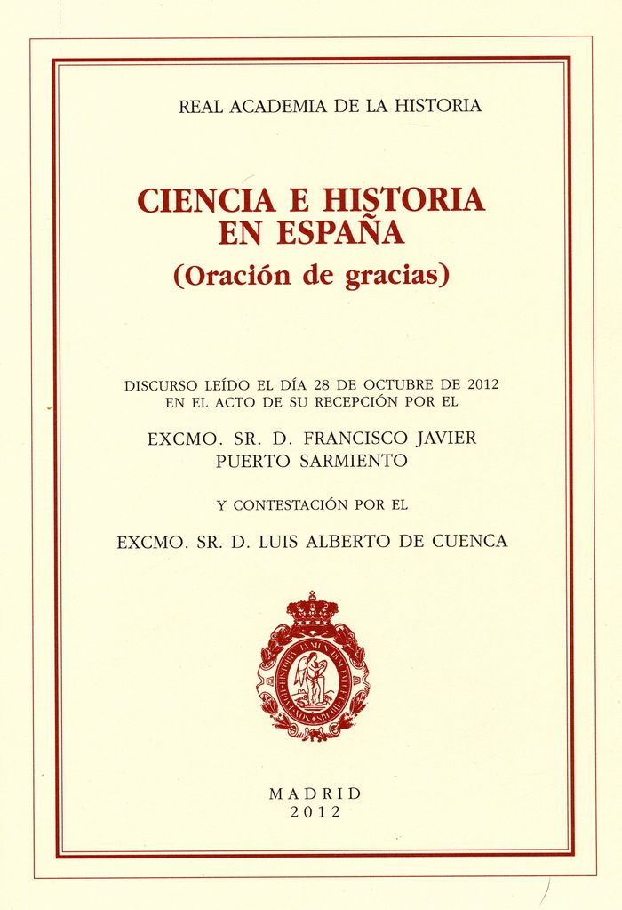 Ciencia e Historia en España, de Puerto Sarmiento | portada del libro