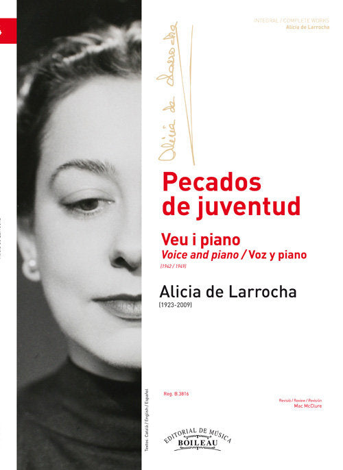 PECADOS DE JUVENTUD. VOZ Y PIANO, de LARROCHA, ALICIA DE | portada del libro