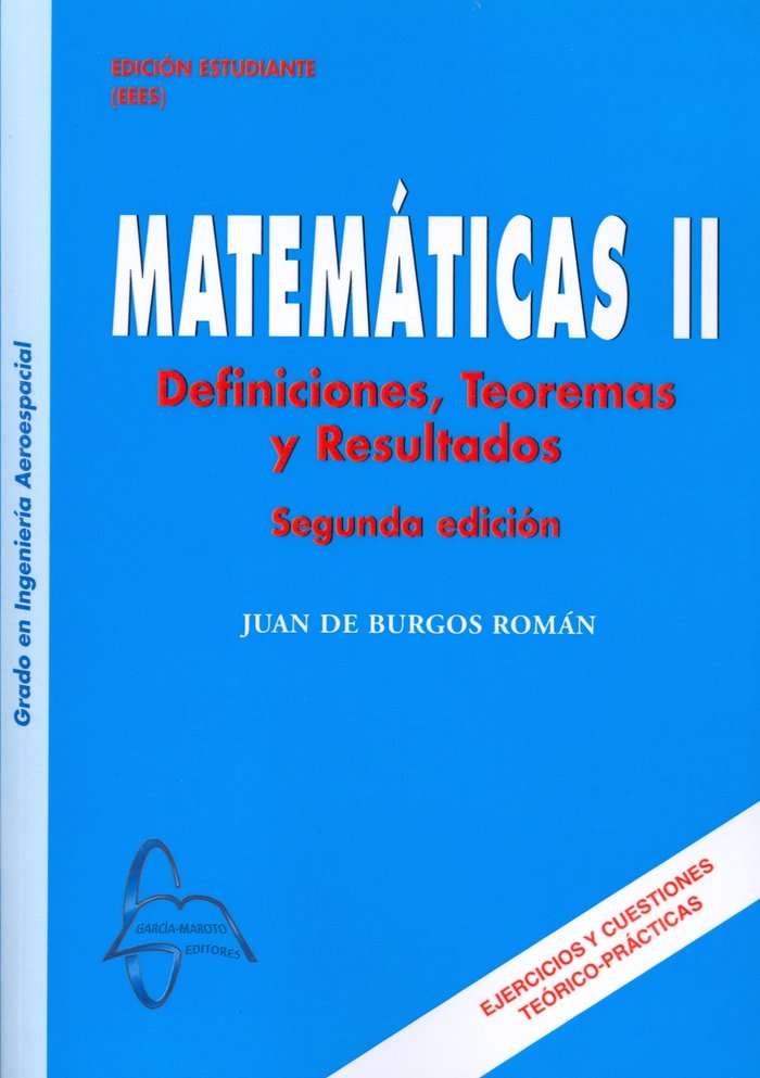 MATEMáTICAS II, de Juan de Burgos Román | portada del libro