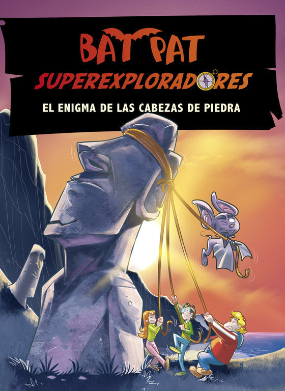 El enigma de las cabezas de piedra (Bat Pat Superexploradores 5), de Pavanello | portada del libro
