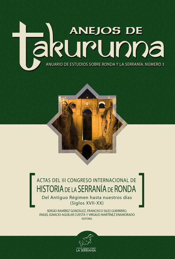 Actas III Congreso Internacional de Historia Serranía Ronda, de Aguilar Cuesta, Ángel Ignacio | portada del libro