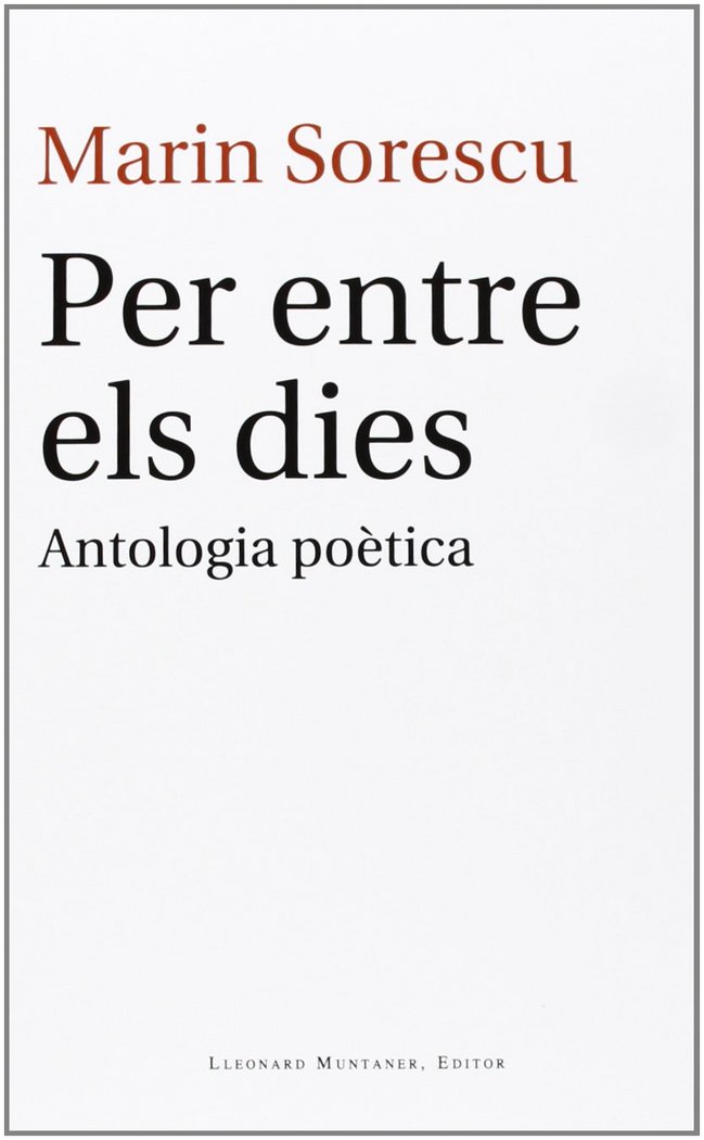 Per entre els dies, de Sorescu | portada del libro