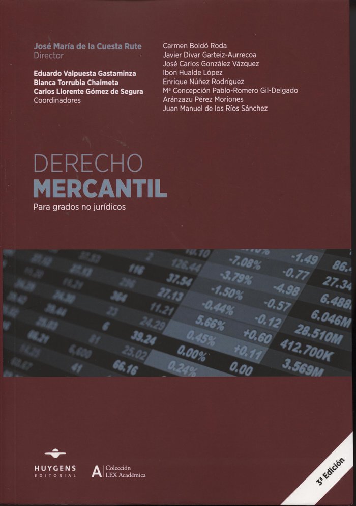 Derecho Mercantil para grados no jur¡dicos, de VALPUESTA GASTAMINZA | portada del libro