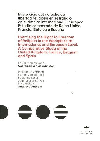 El ejercicio del derecho de libertad religiosa en el trabajo en el ámbito internacional y europeo, de Camas Roda | portada de