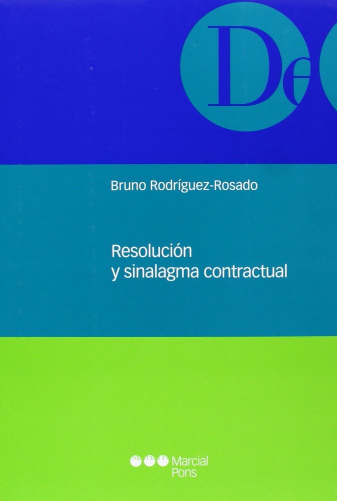 Resolución y sinalagma contractual, de Rodríguez-Rosado, Bruno | portada del libro