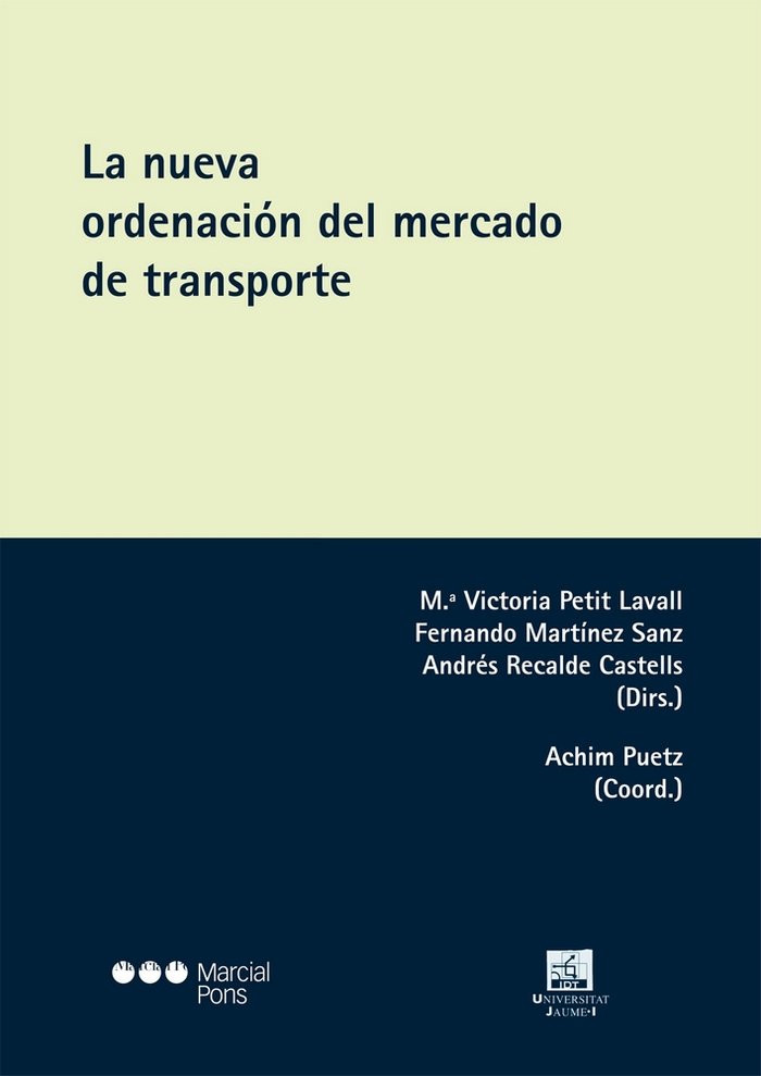 La nueva ordenación del mercado de transporte | portada del libro