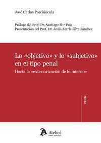 Lo objetivo y lo subjetivo en el tipo penal., de Porciuncula | portada del libro