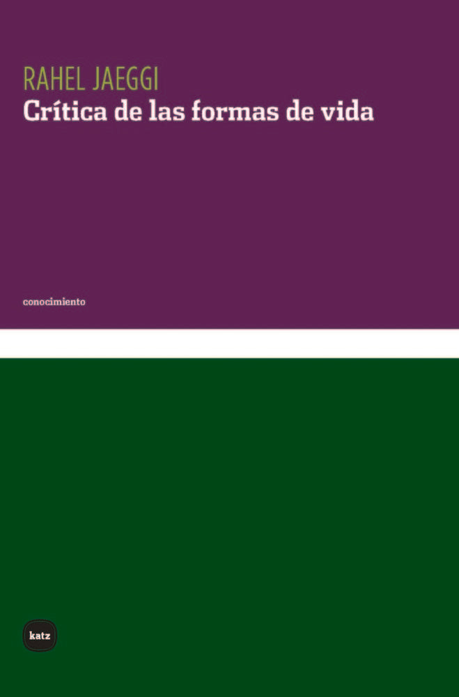 CRITICA DE LAS FORMAS DE VIDA, de JAEGGI | portada del libro