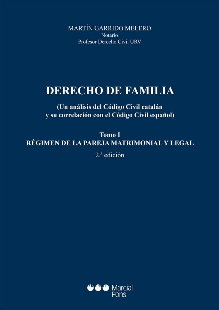 Derecho de familia, de Garrido Melero, Martín | portada del libro