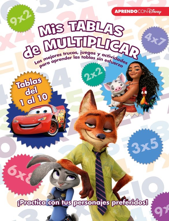 Mis tablas de multiplicar (Libro educativo Disney con actividades), de Disney, | portada del libro