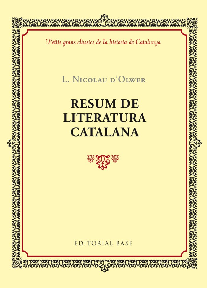 Resum de literatura catalana, de Nicolau d'Olwer, Lluís | portada del libro