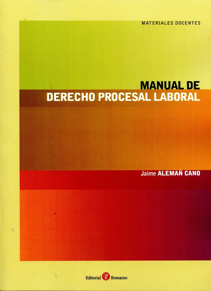 Manual de derecho procesal laboral, de Alemañ Cano | portada del libro