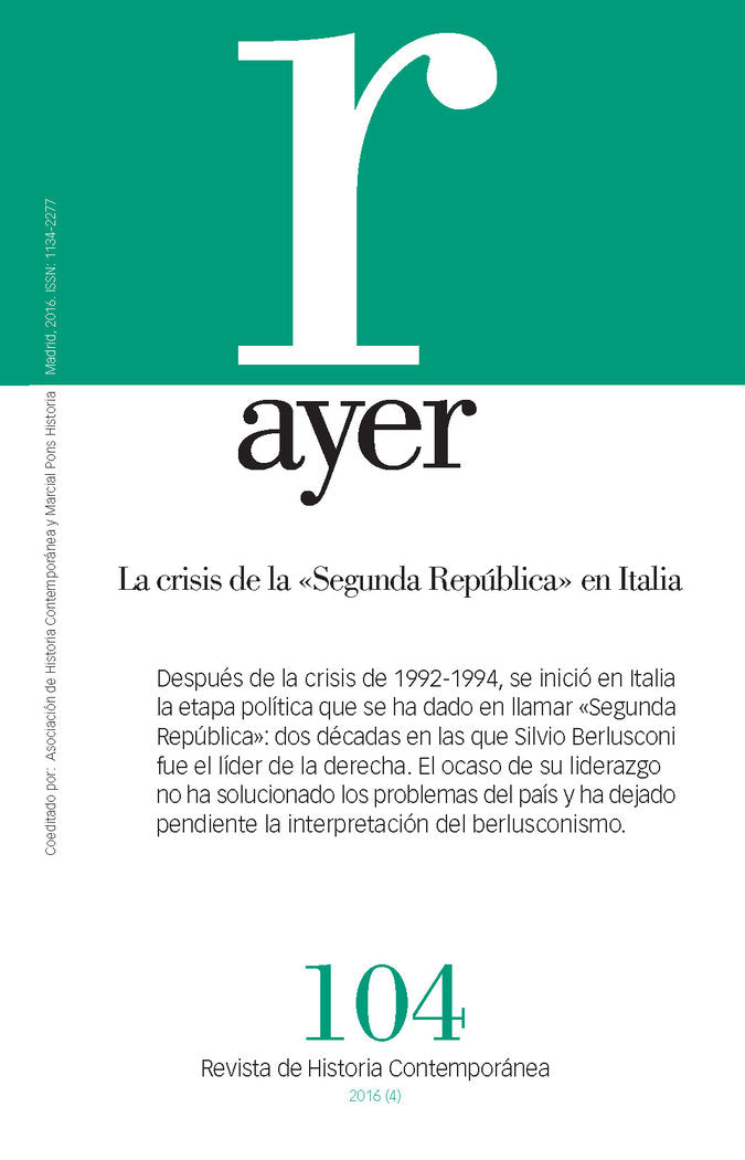 La crisis de la "Segunda República" en Italia, de Botti, Alfonso | portada del libro