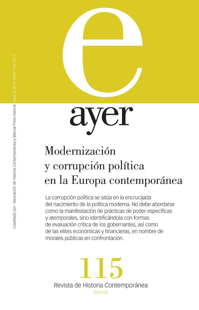 Modernización y corrupción política en la Europa contemporánea, de Rubí Casals, Gemma | portada del libro
