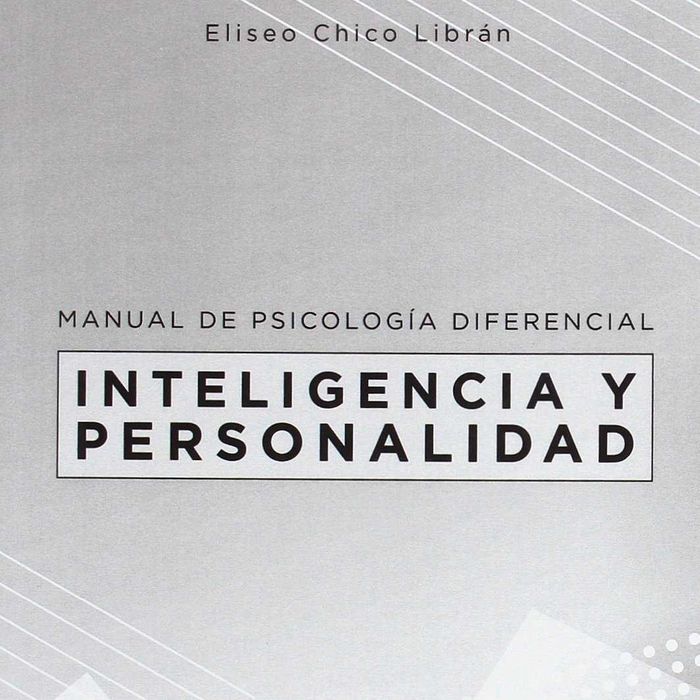 Manual de Psicología Diferencial: Inteligencia y personalidad, de Chico Librán | portada del libro