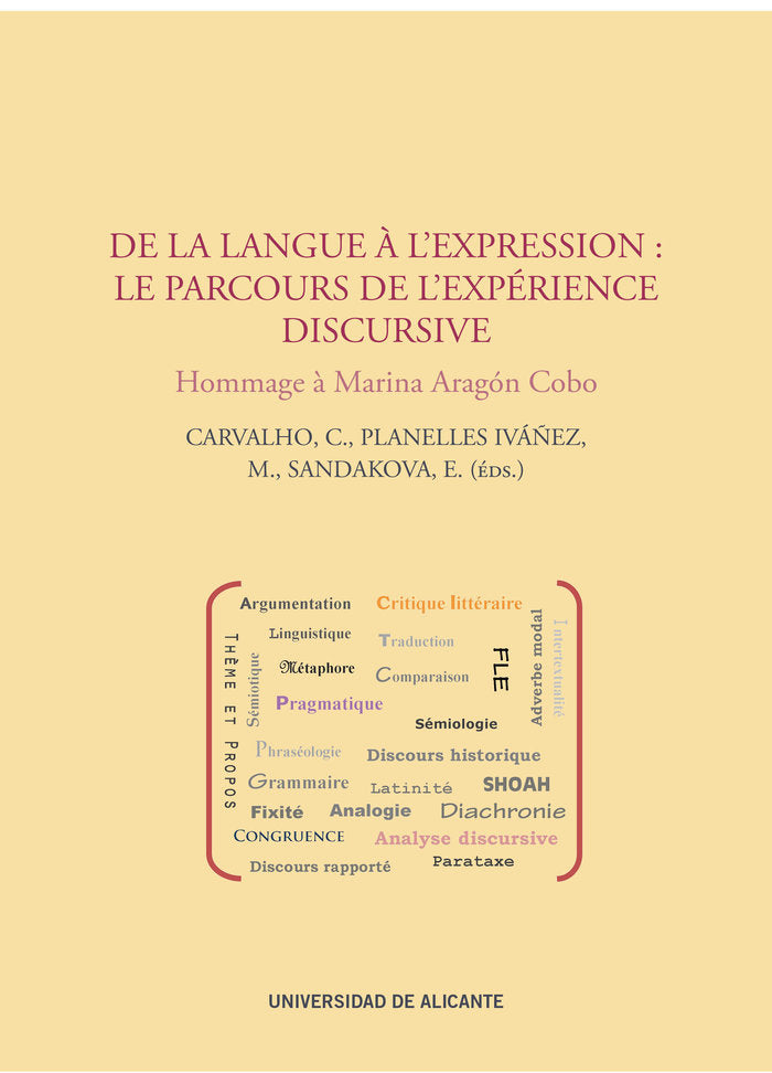 De la langue à l'expression: le parcours de l'expérience discursive, de Carvalho, Cristina | portada del libro