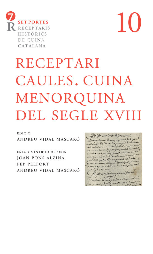 Receptari Caules. Cuina menorquina del segle XVIII | portada del libro