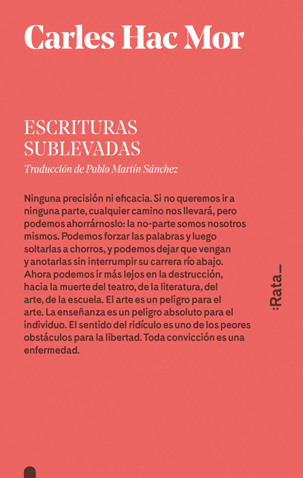 Escrituras sublevadas, de Hernández Mor | portada del libro