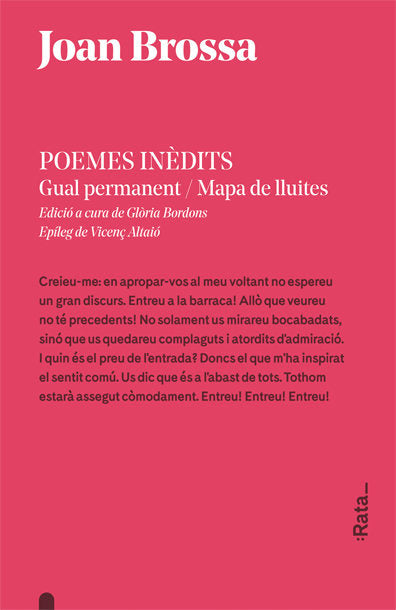 Poemes inèdits, de Brossa i Cuervo, Joan | portada del libro