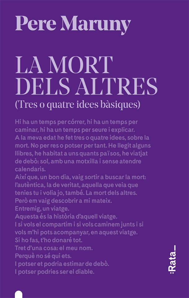 LA MORT DELS ALTRES, de MARUNY, PERE | portada del libro