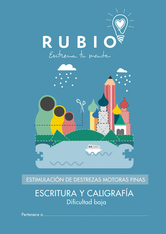 Estimulación de destrezas motoras finas: escritura y caligrafía (dificultad baja), de FUNDACIÓN CUADERNOS RUBIO | portada del