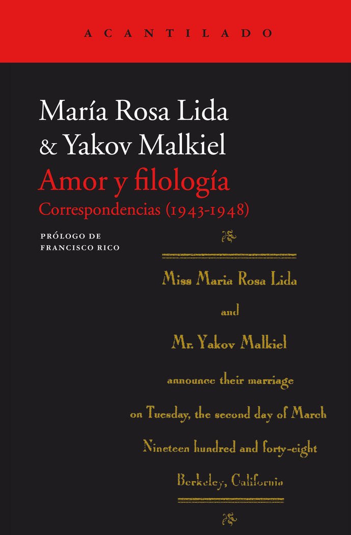 Amor y filología, de Malkiel, Yakov | portada del libro