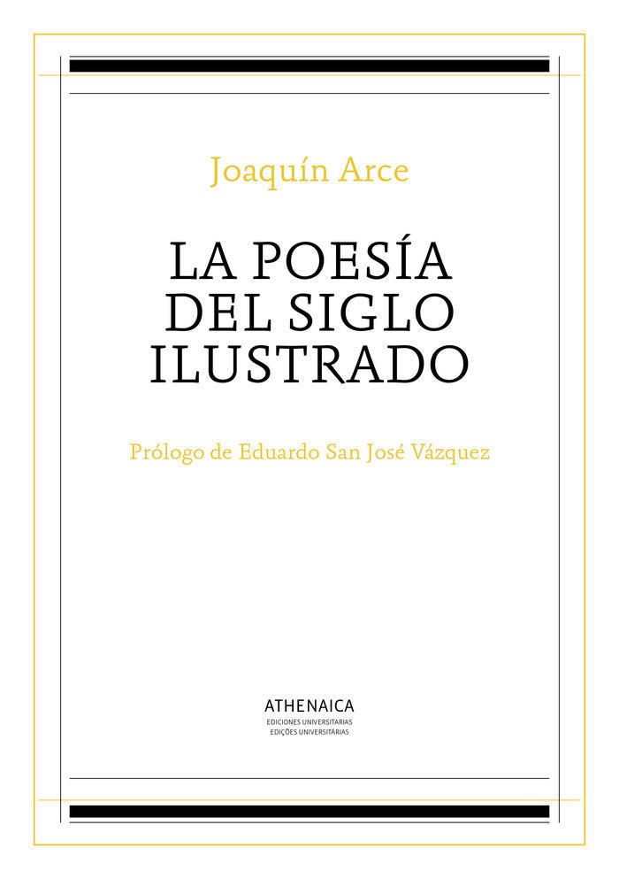 La poesía del siglo ilustrado, de Arce Fernández, Joaquín | portada del libro