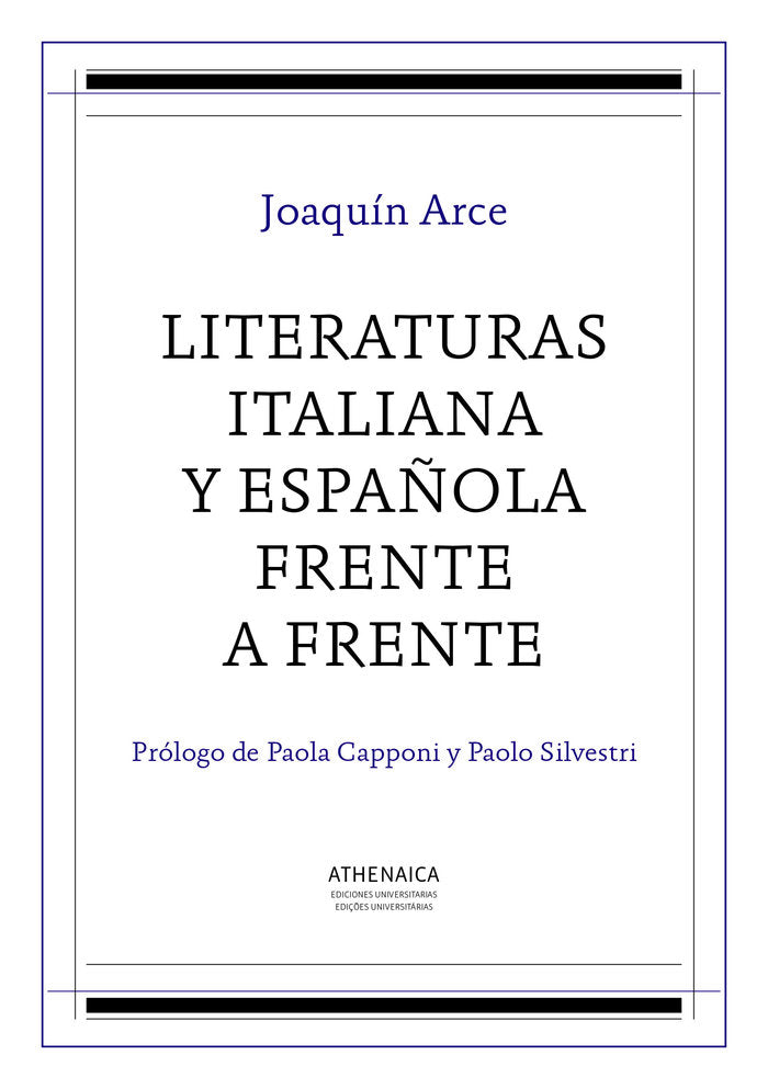 Literaturas italiana y española frente a frente, de Arce Fernández, Joaquín | portada del libro