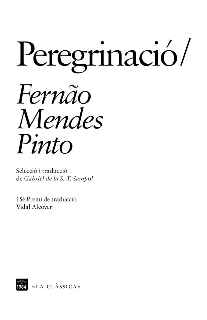 Peregrinació, de Pinto, Fernão Mendes | portada del libro