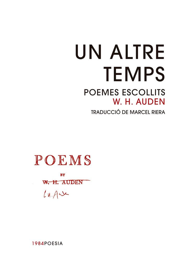Un altre temps, de Auden, Wystan Hugh | portada del libro