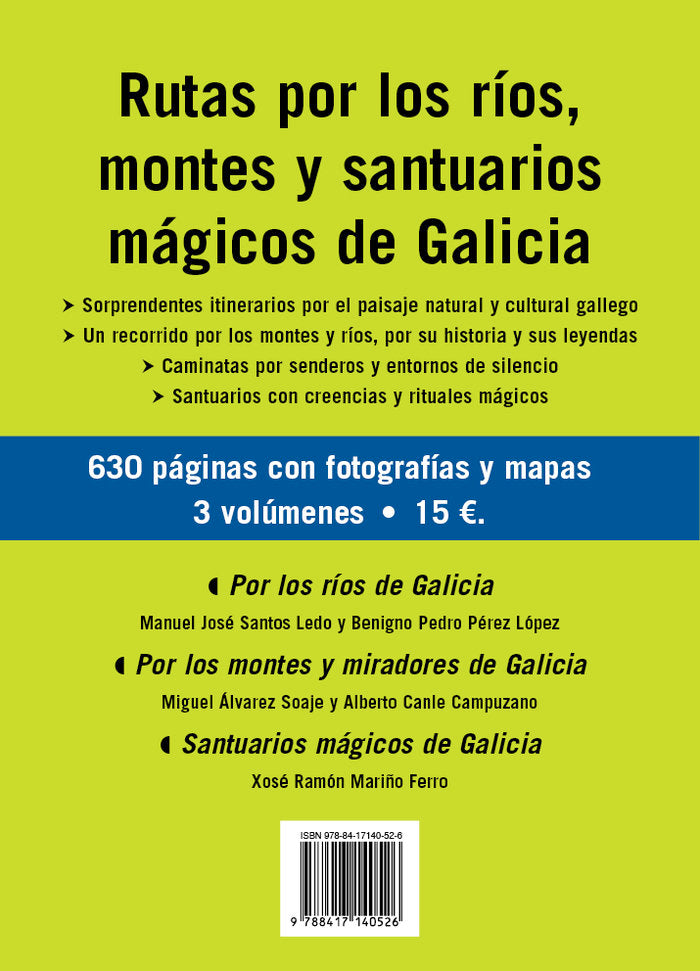 Rutas por los ríos, montes y santuarios mágicos de Galicia, de Santos Ledo | portada del libro