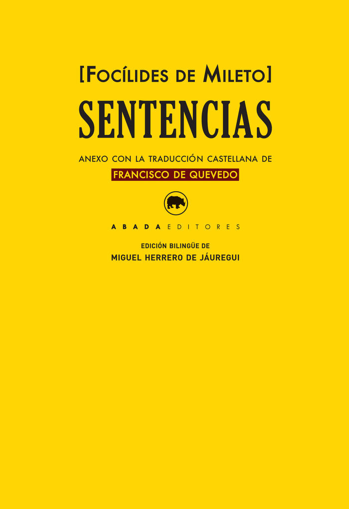 Sentencias, de Focílides de Mileto | portada del libro