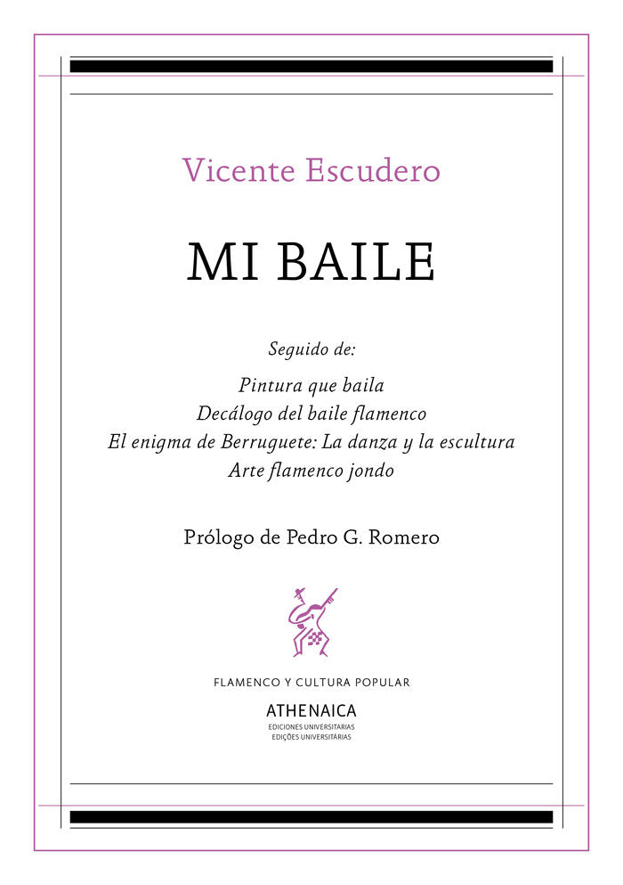 Mi baile y otros escritos, de Escudero Urive, Vicente | portada del libro