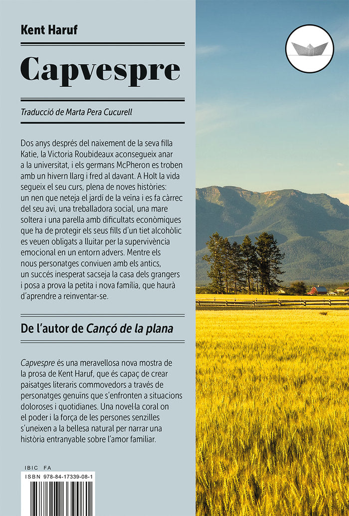 Capvespre, de Haruf, Kent | portada del libro
