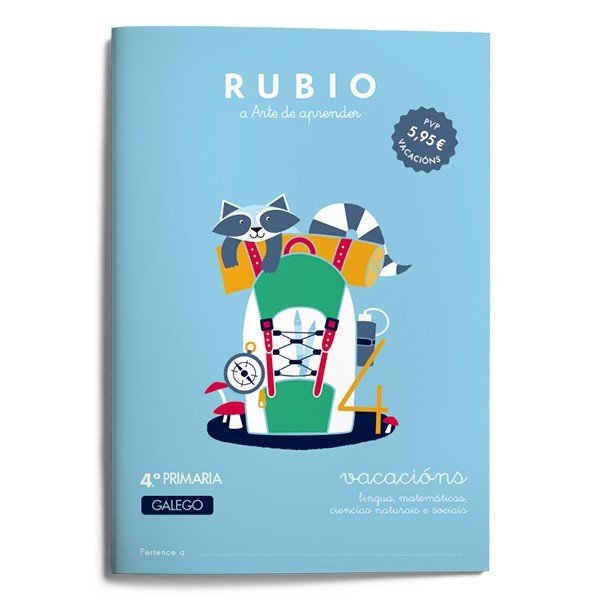 Vacacións RUBIO 4º Primaria (galego), de Varios autores | portada del libro