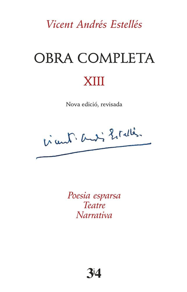 OBRA COMPLETA 13, de ESTELLES, VICENT ANDRES | portada del libro