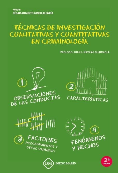 TECNICAS DE INVESTIGACION CUALITATIVAS Y CUANTITATIVAS EN CRIMINOLOGIA, de GINER ALEGRIA | portada del libro