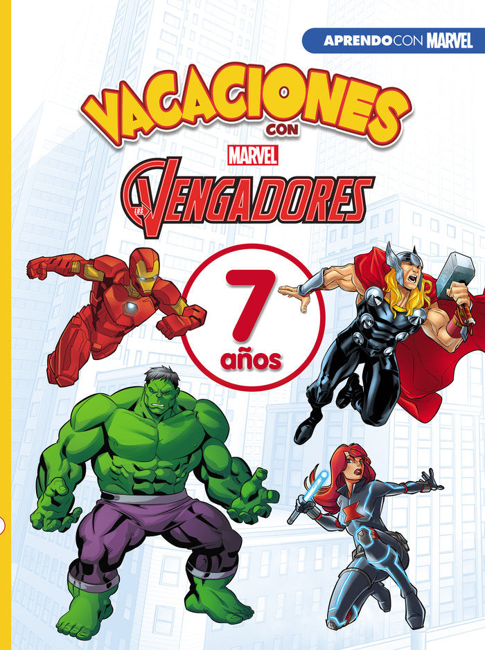 Vacaciones con Los Vengadores. 7 años (Aprendo con Marvel), de Marvel | portada del libro