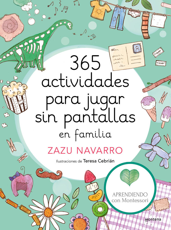 365 actividades para jugar sin pantallas en familia, de Aprendiendo con Montessori | portada del libro