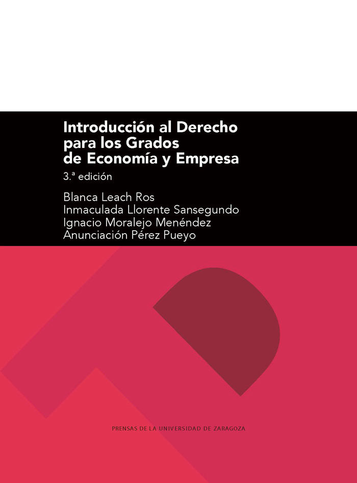 Introducción al Derecho para los Grados de Economía y Empresa, de Leach Ros | portada del libro