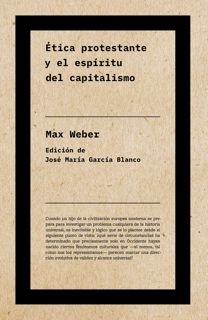 Ética protestante y el espíritu del capitalismo (NE), de Weber, Max | portada del libro