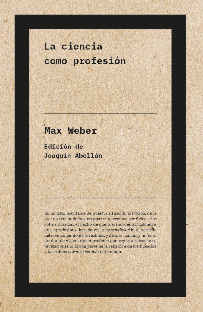La ciencia como profesión (NE), de Weber, Max | portada del libro