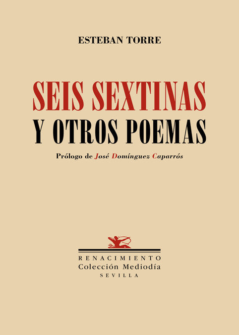 Seis sextinas y otros poemas, de Torre, Esteban | portada del libro