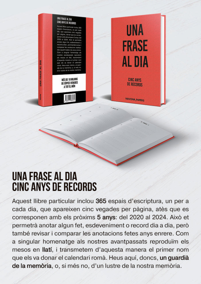 UNA FRASE AL DIA, CINC ANYS DE RECORDS | portada del libro