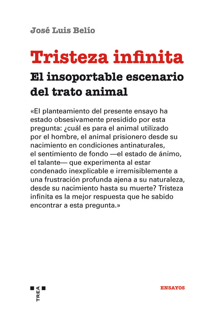 Tristeza infinita, de Belío, José Luis | portada del libro
