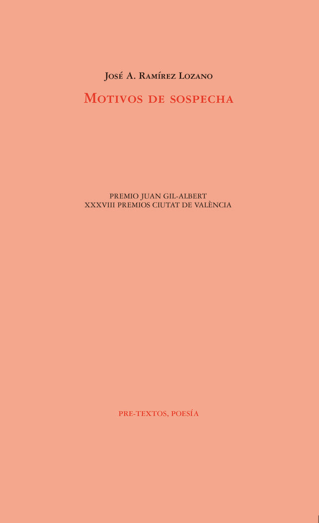 MOTIVOS DE SOSPECHA, de RAMIREZ LOZANO | portada del libro