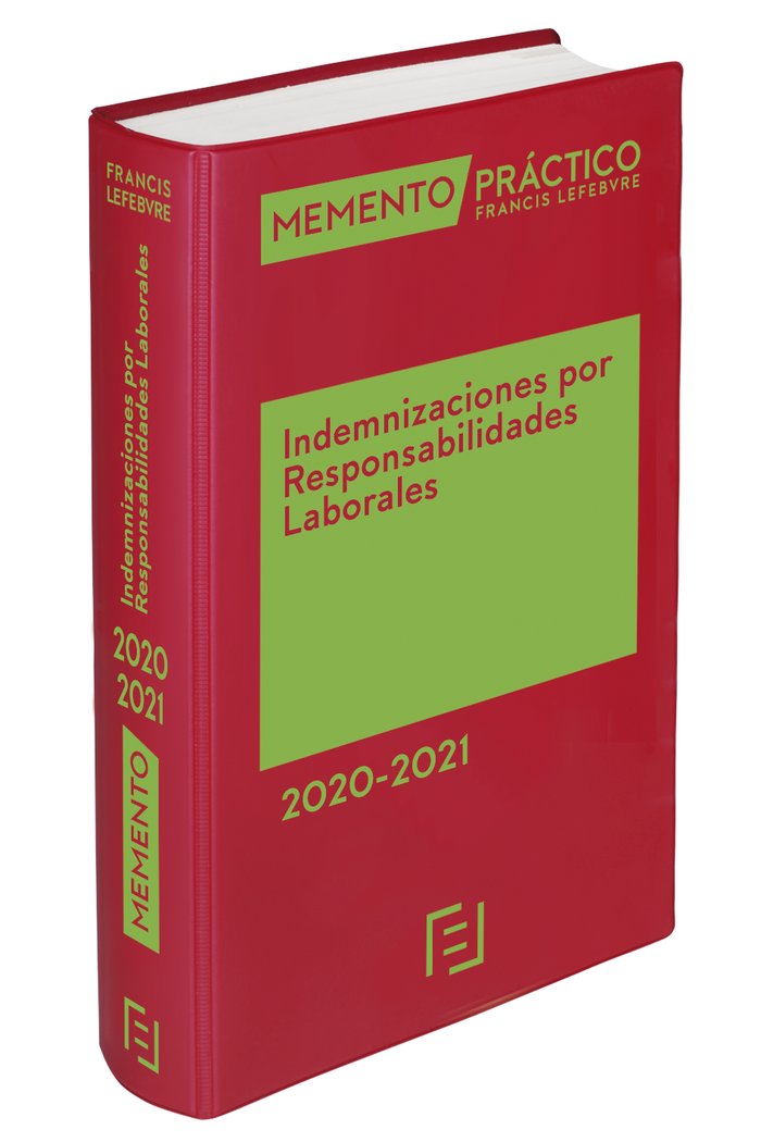 Memento Indemnizaciones por Responsabilidades Laborales 2020-2021, de Lefebvre-El Derecho | portada del libro