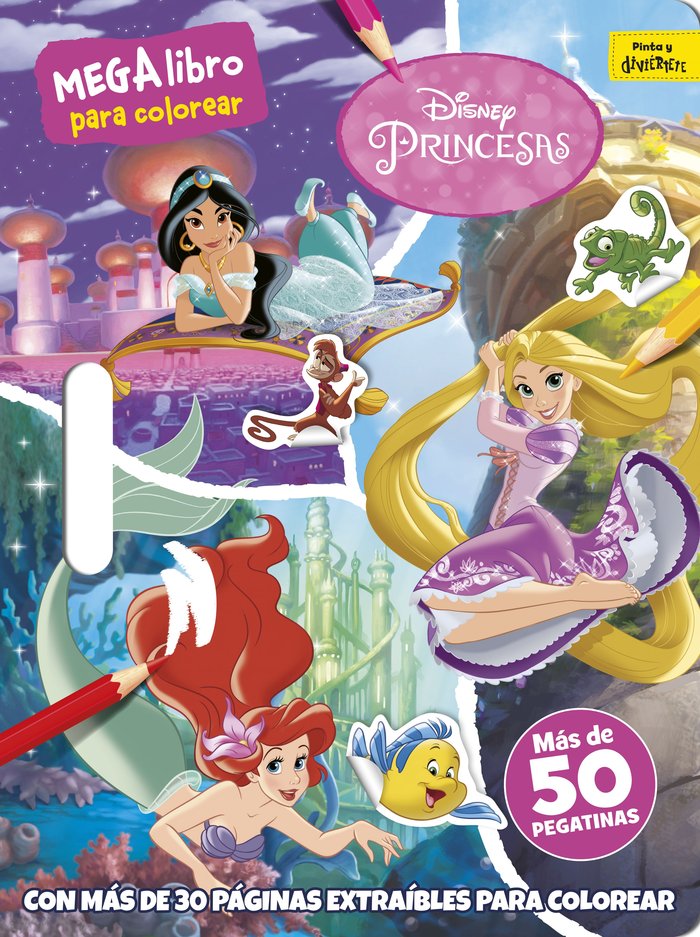 PRINCESAS. MEGALIBRO PARA COLOREAR 2, de DISNEY | portada del libro