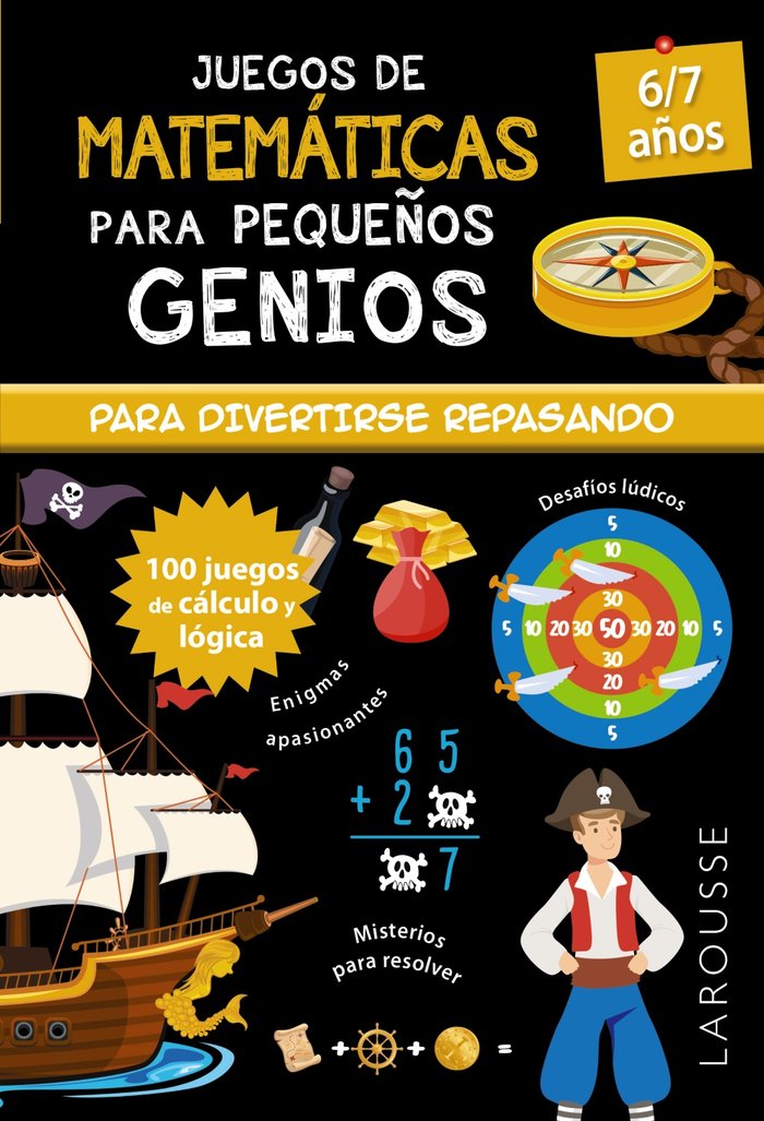 JUEGOS DE MATEMATICAS PARA PEQUEÑOS GENIOS 6-7 AÑOS, de QUENEE, MATHIEU | portada del libro