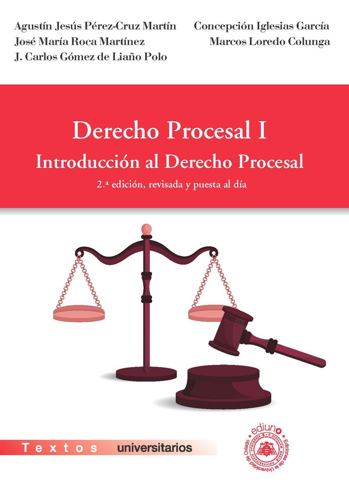 DERECHO PROCESAL I, de PEREZ-CRUZ MARTIN | portada del libro